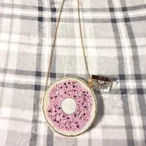 Pink Donut Beaded and Jeweled Crossbody Bag